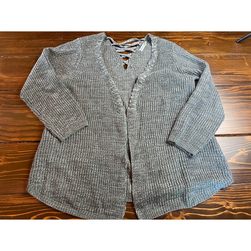 Unity World Wear Sweater, Women's Size 2X, Gray, Cardigan 100% Acrylic RN#119794